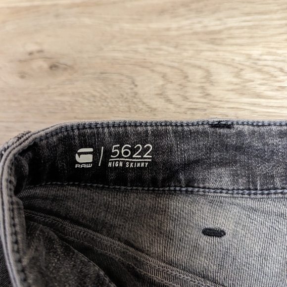 Nwt, G-star 5622 custom mid skinny jeans in Largo, zip knee, 25 x 34 - Picture 8 of 9
